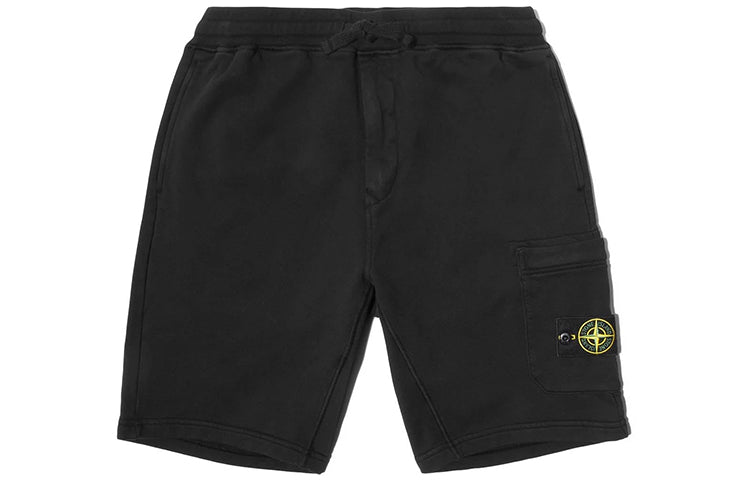 Stone Island Garment Dyed Logo Drawstring Cargo Shorts with Compass Patch