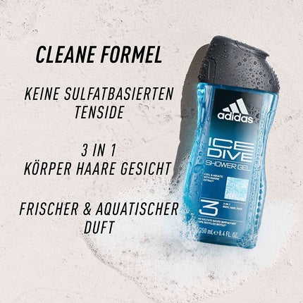 Ice Dive 3-in-1 shower gel for men, 400 ml, Adidas