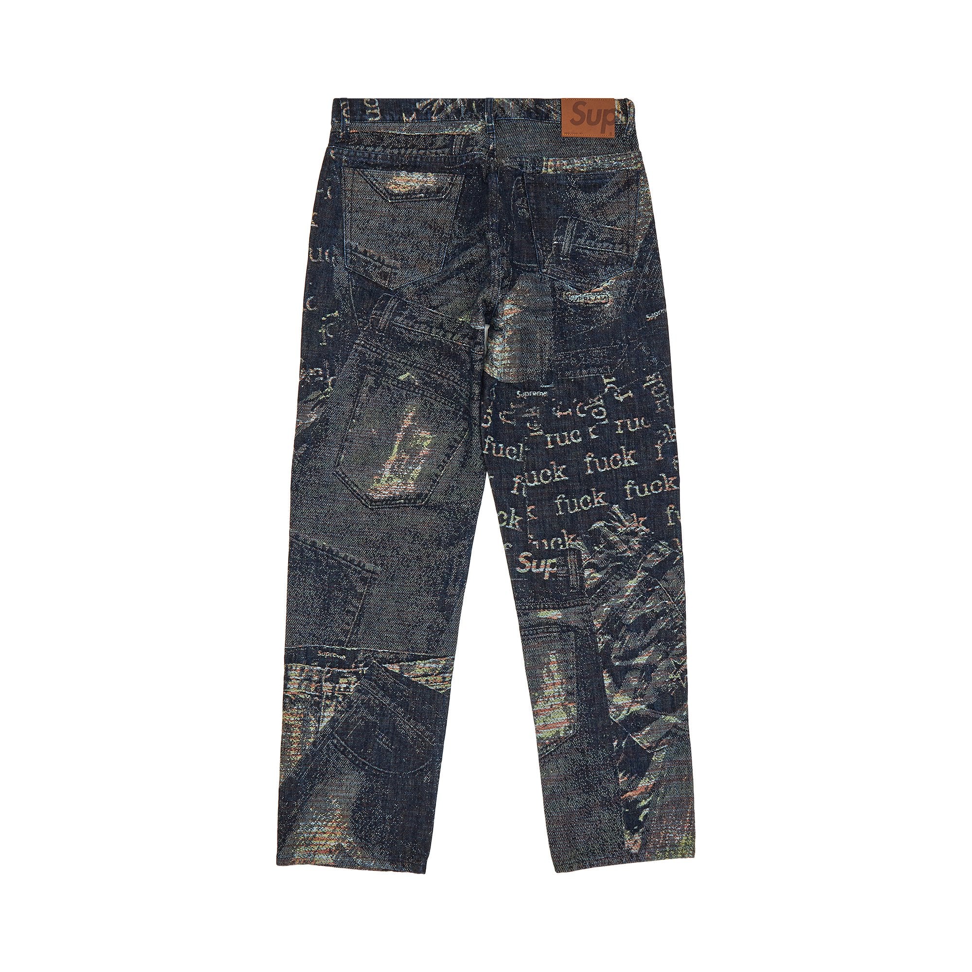 Supreme Archive Denim Jacquard Standard Blue Jeans