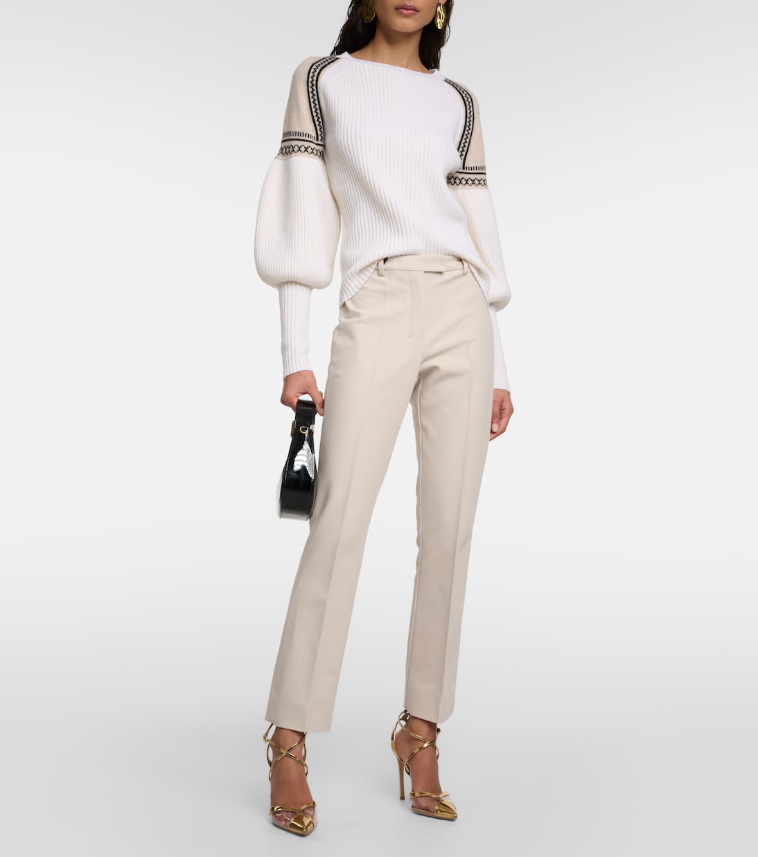 Fatina 'S Max Mara cropped straight trousers, white