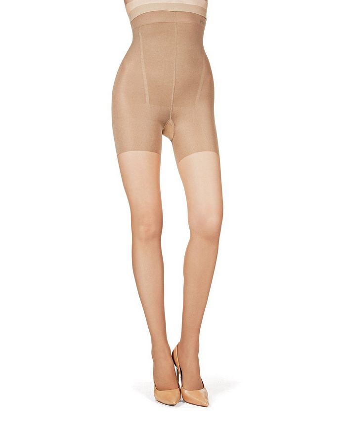 MeMoi Women's Super Shaper High Waist Sheer Tights, Tan/Beige