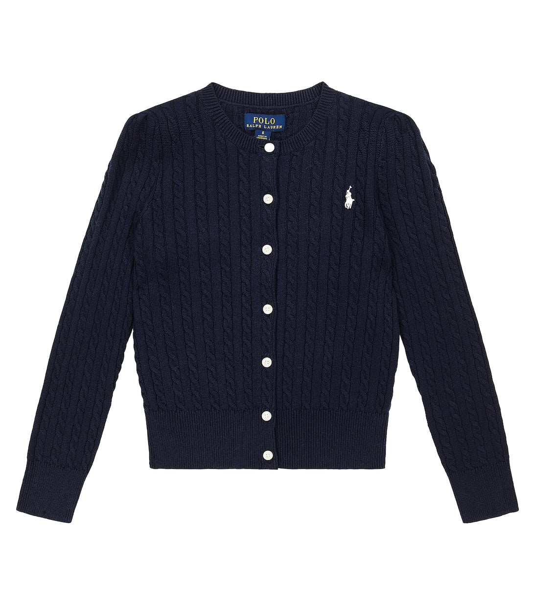 Polo Ralph Lauren cable knit cotton cardigan, blue