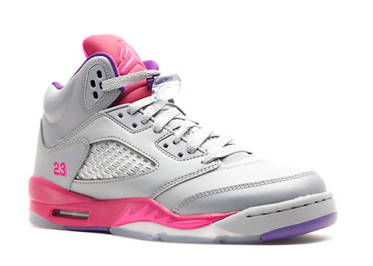 حذاء رياضي AIR JORDAN 5 RETRO GS 'CEMENT GRAY PINK'،