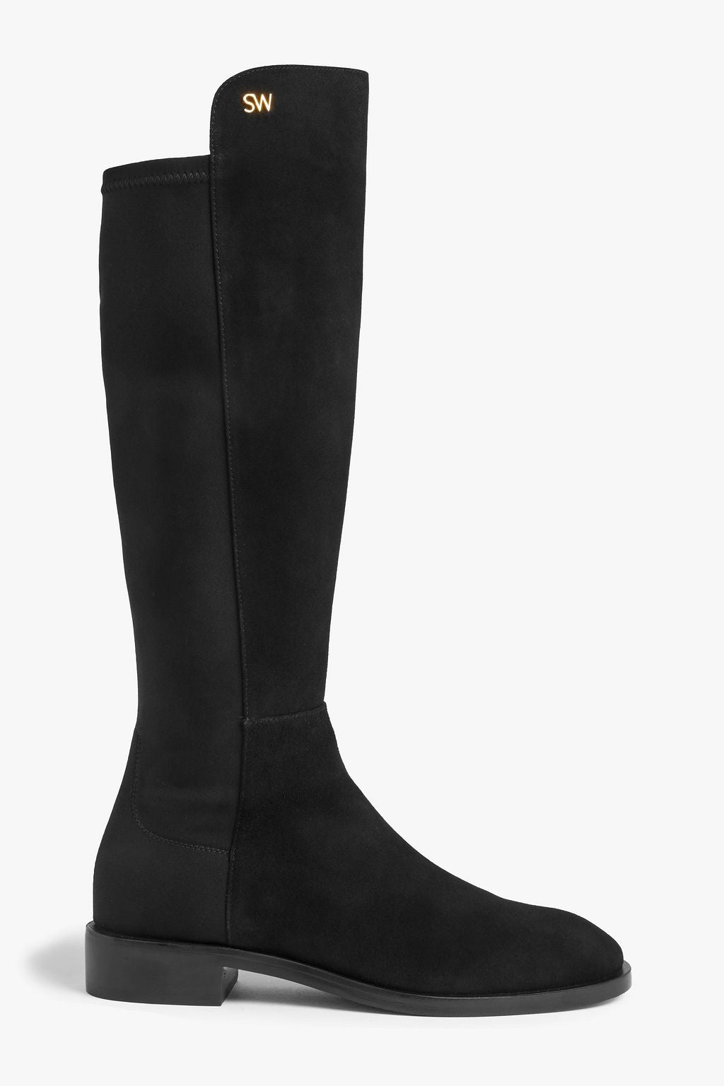 STUART WEITZMAN Suede and Neoprene Keelan City Ankle Boots, Black