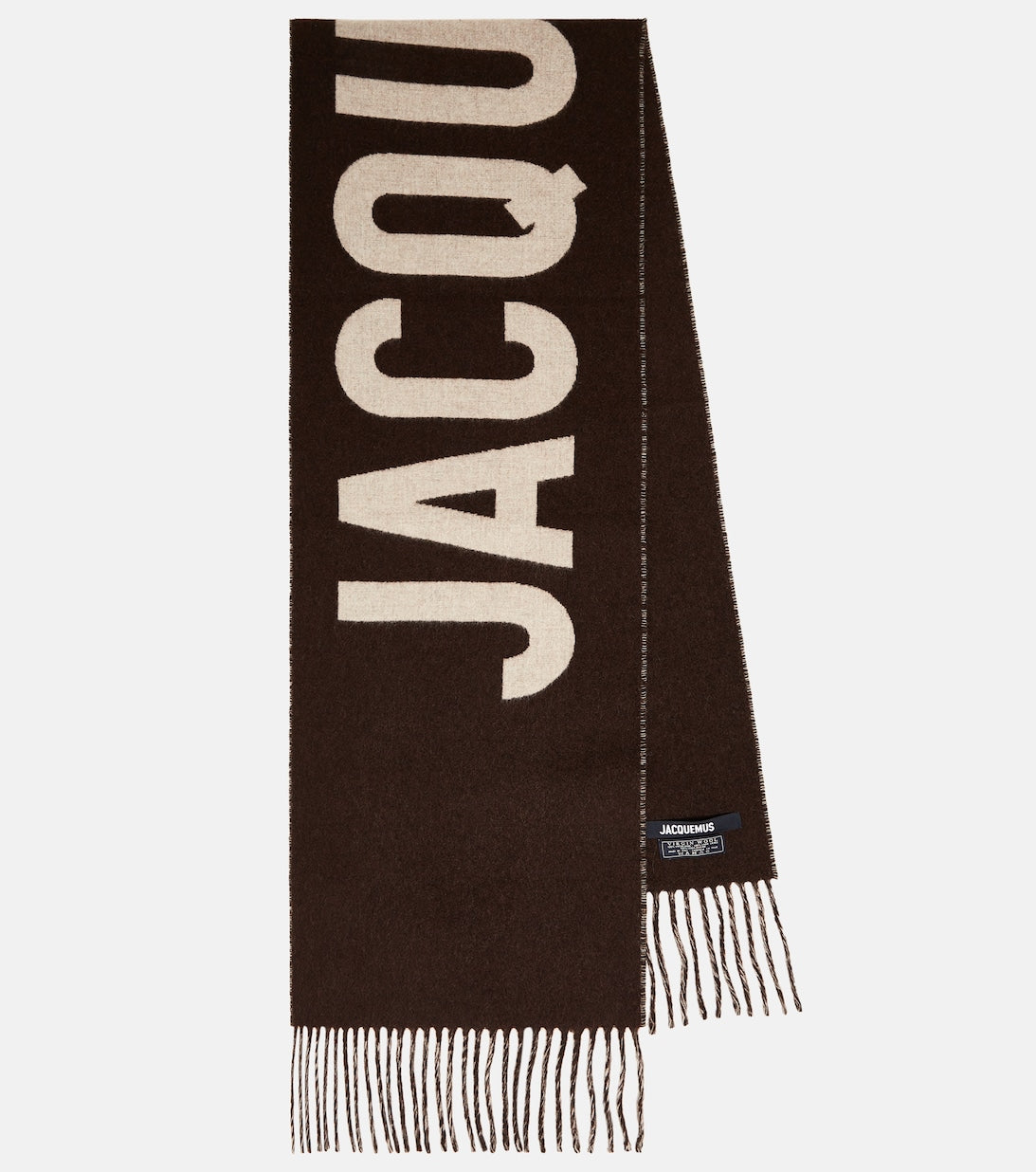 ?charpe scarf in virgin wool with Jacquemus logo, brown