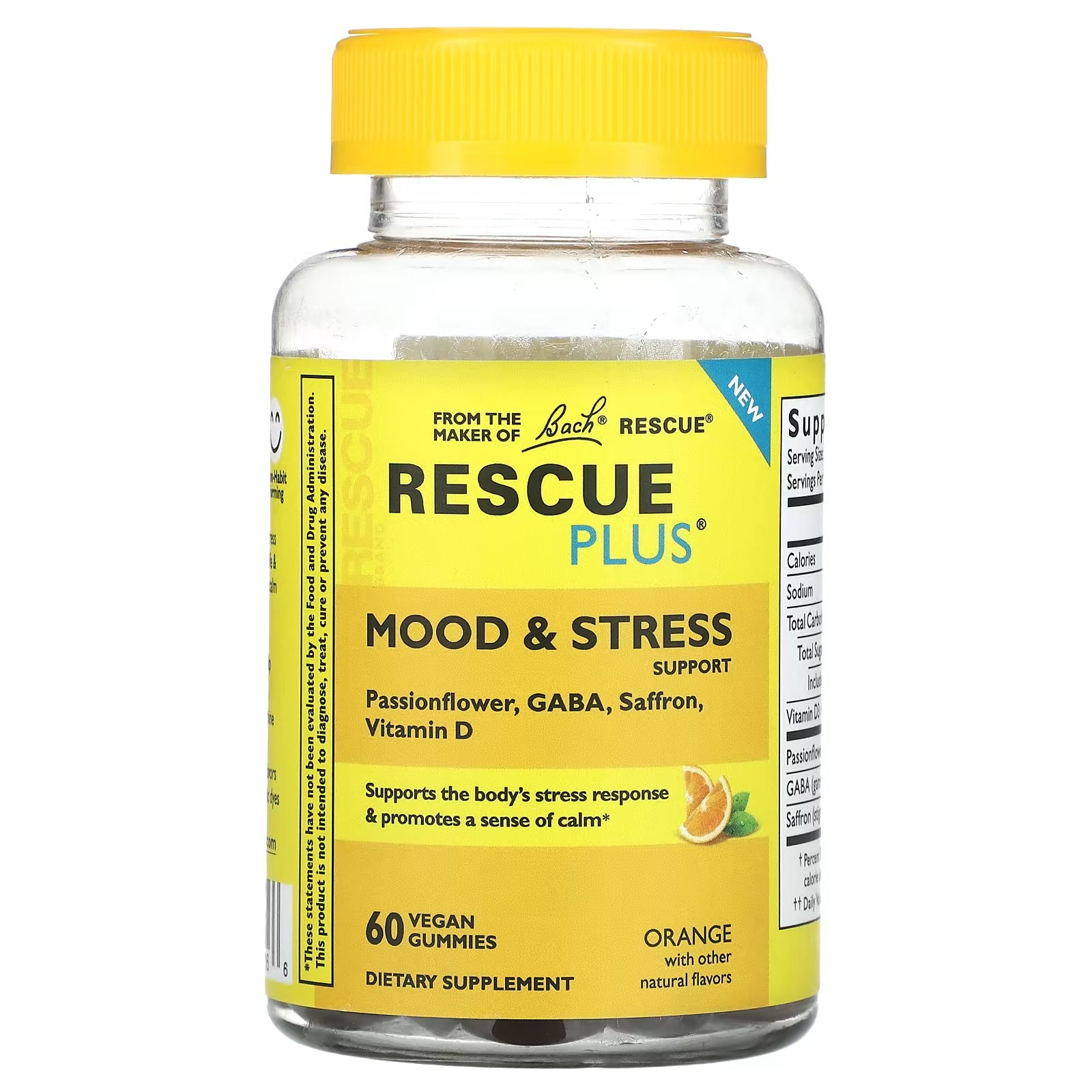 Bach Rescue Plus vitamins support mood and relieve stress orange, 60 candies