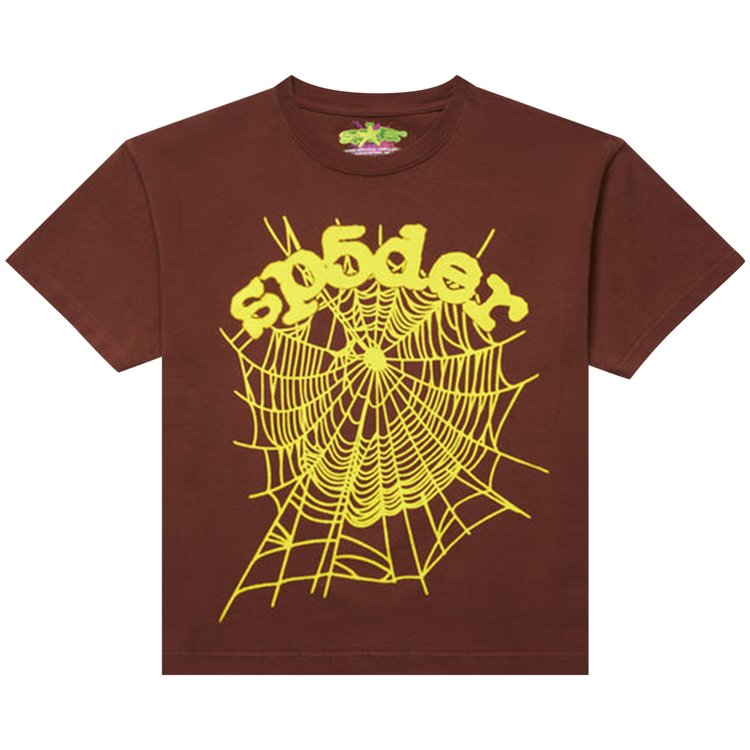 T-shirt Sp5der OG Web 'Brown', brown