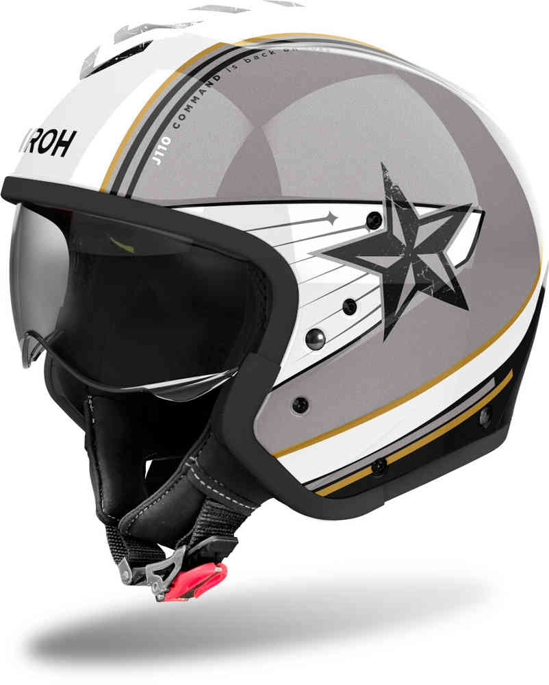 J110 Airoh Command Jet Helmet, Grey/Black/White