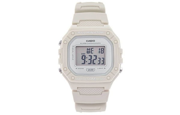 CASIO Fashion Stylish Sports 50m Waterproof White Watch Creamy Digital, creamy color