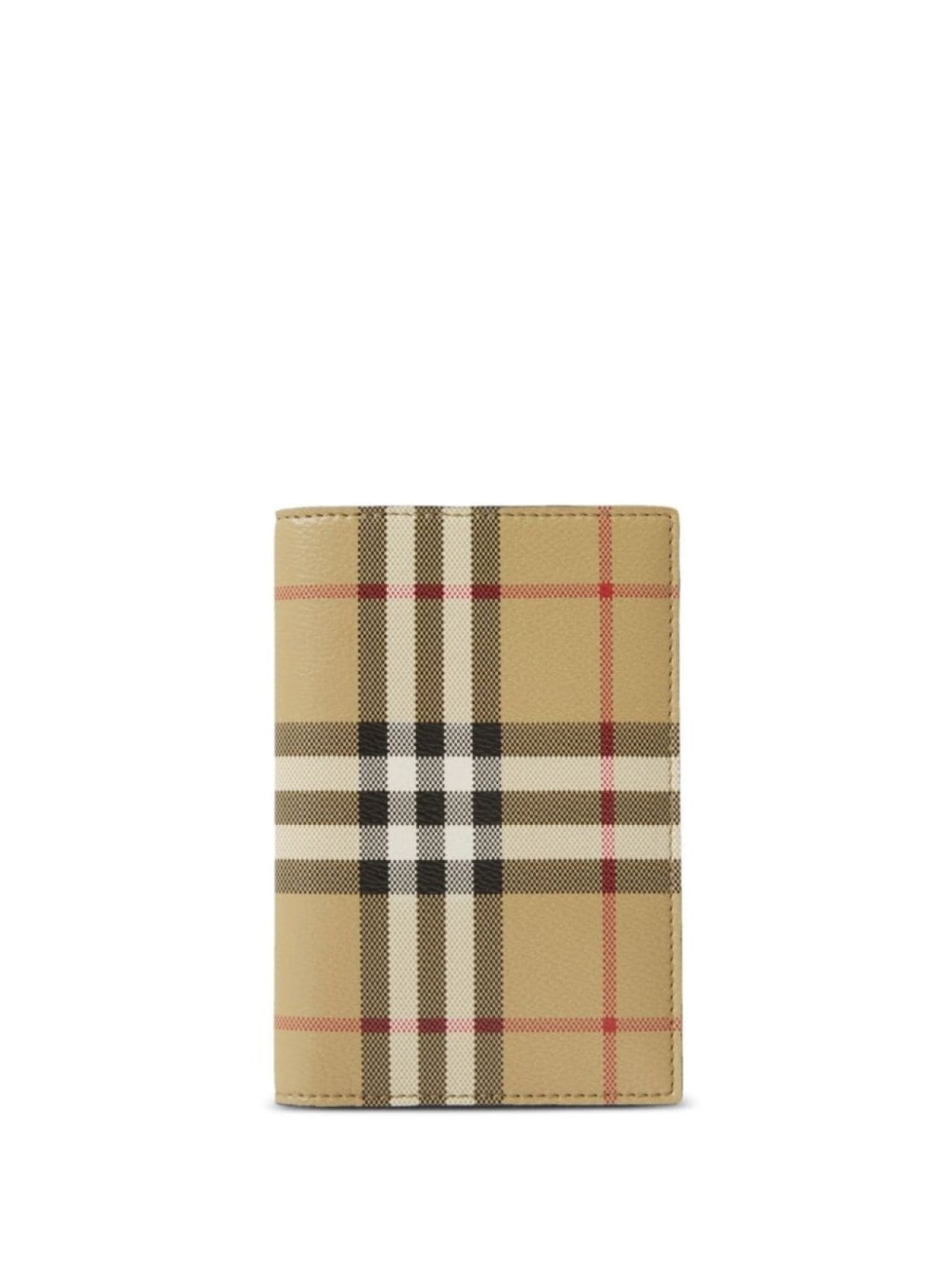 Burberry Checked Passport Cover Neutral