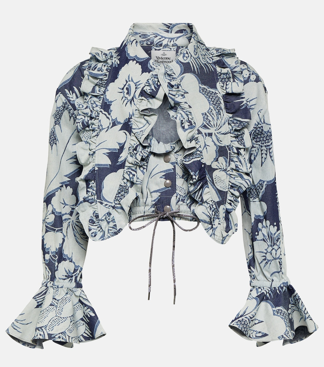 Vivienne Westwood Cotton Sweetheart Floral Blouse, Blue