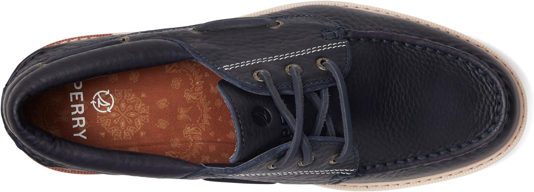 حذاء قارب Sperry بثلاثة عيون A/O Lug، أزرق داكن 2