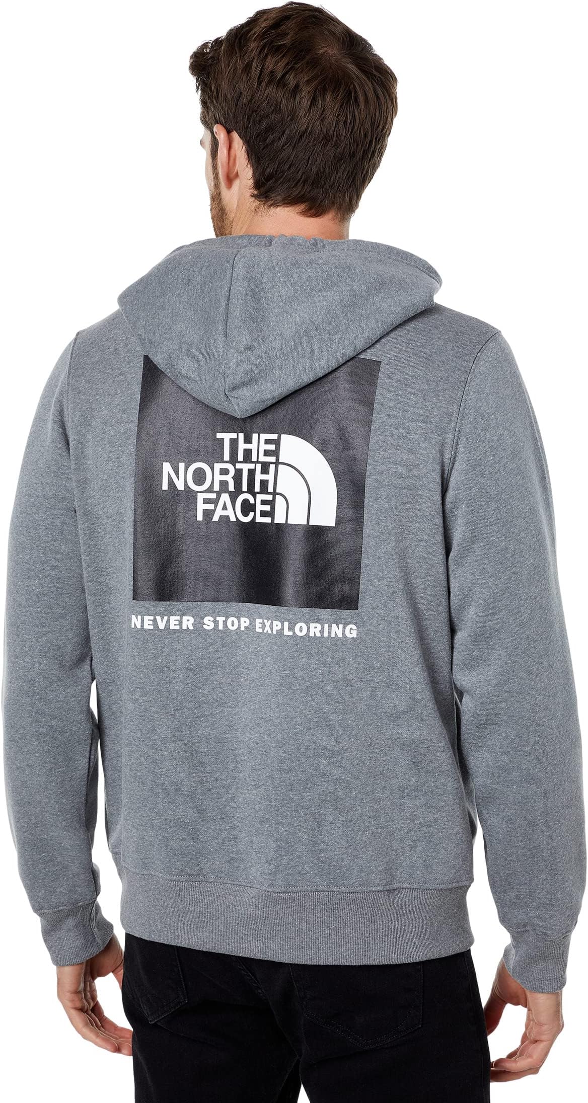 صندوق NSE The North Face Pullover Hoodie باللون الرمادي المتوسط ​​TNF Heather/TNF الأسود