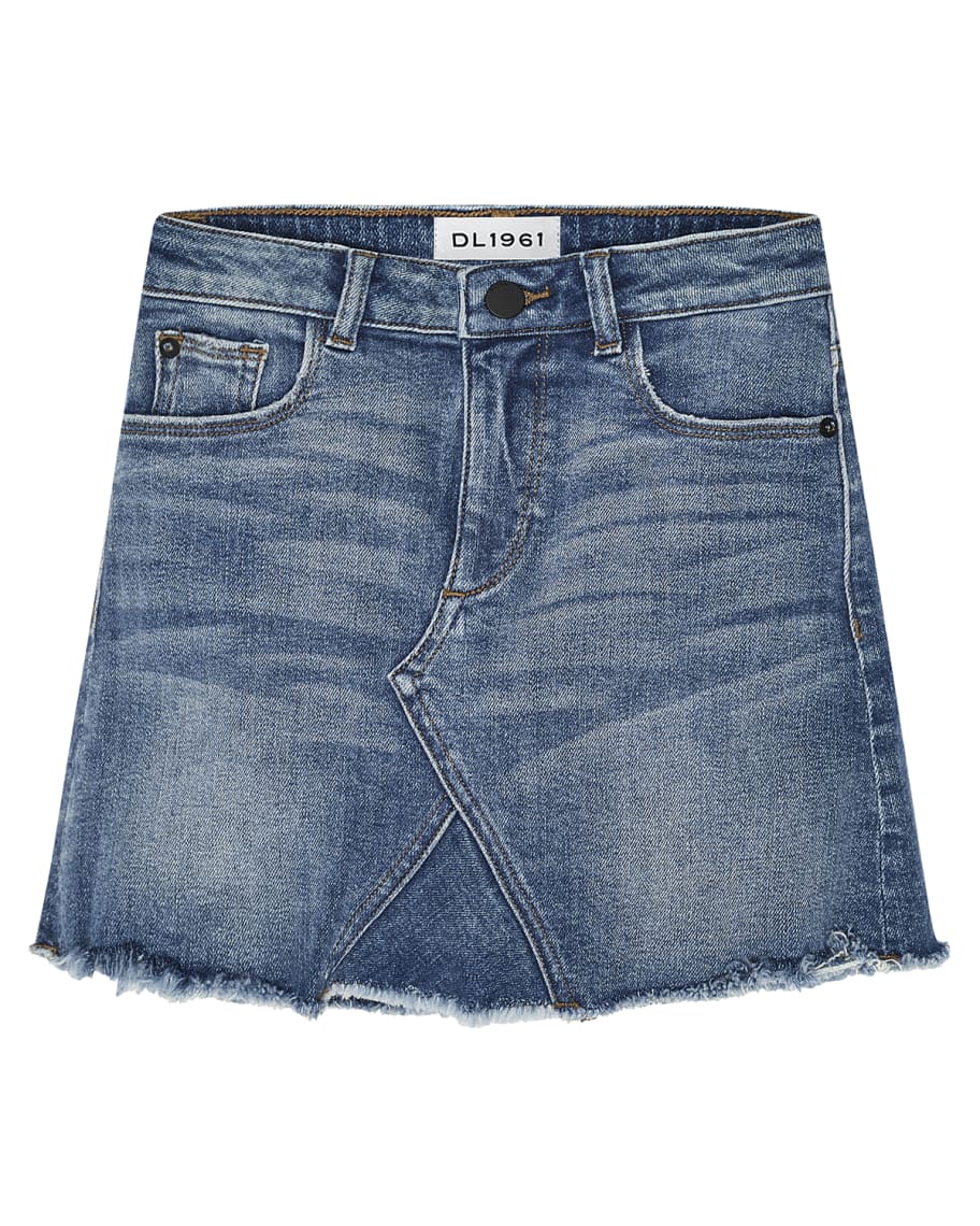 Girls' Jenny Raw Hem Denim Mini Skirt size 7–16 DL1961 Premium Denim