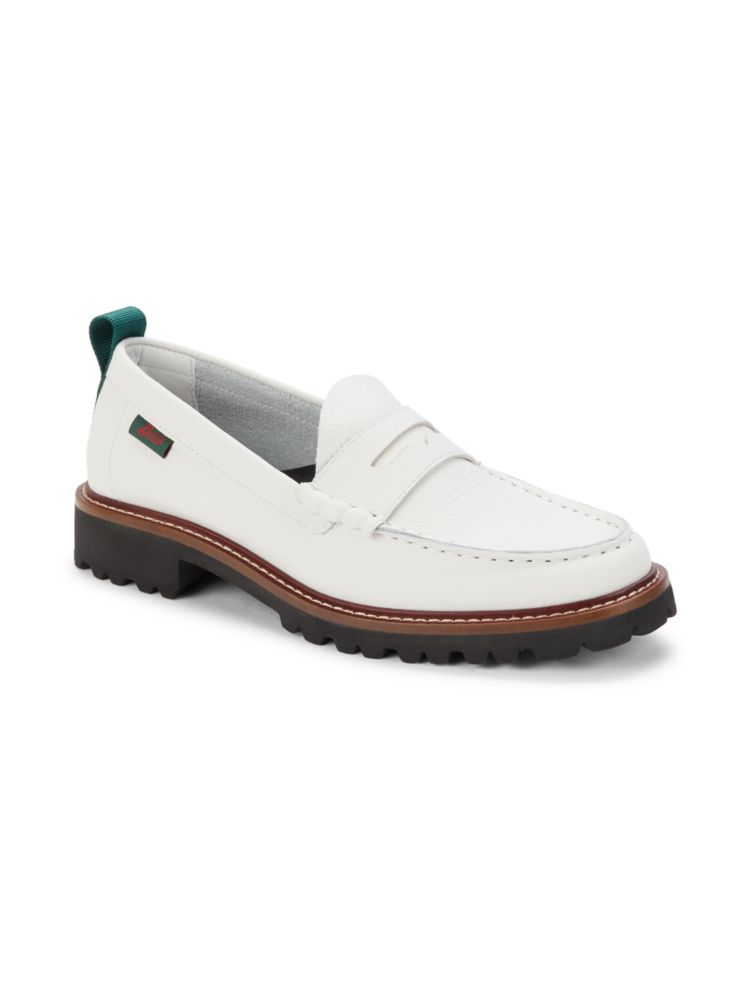 Modern Whitney Lug Sole Gpenny loafers. Bass, white