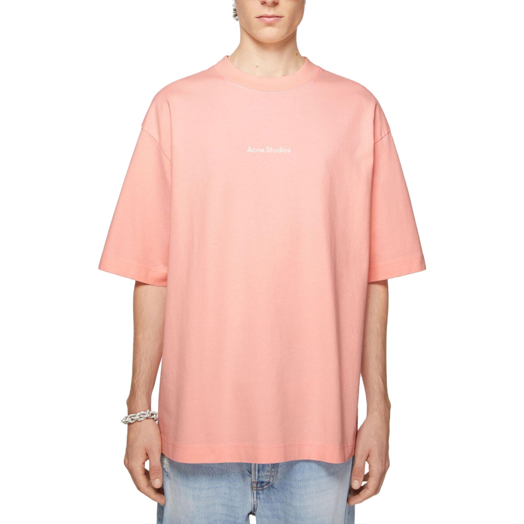 Acne Studios Men's Pink T-Shirt, Pink