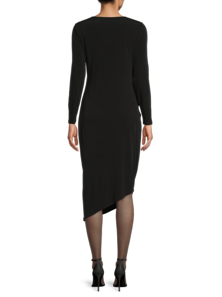 Midaxi Calvin Klein Asymmetrical Sheath Dress, Black