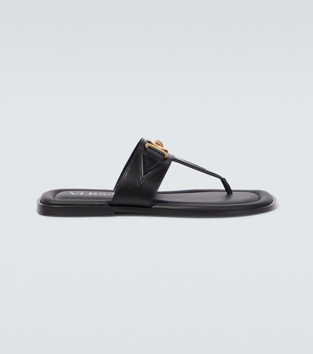 Versace leather strappy Medusa sandals, black