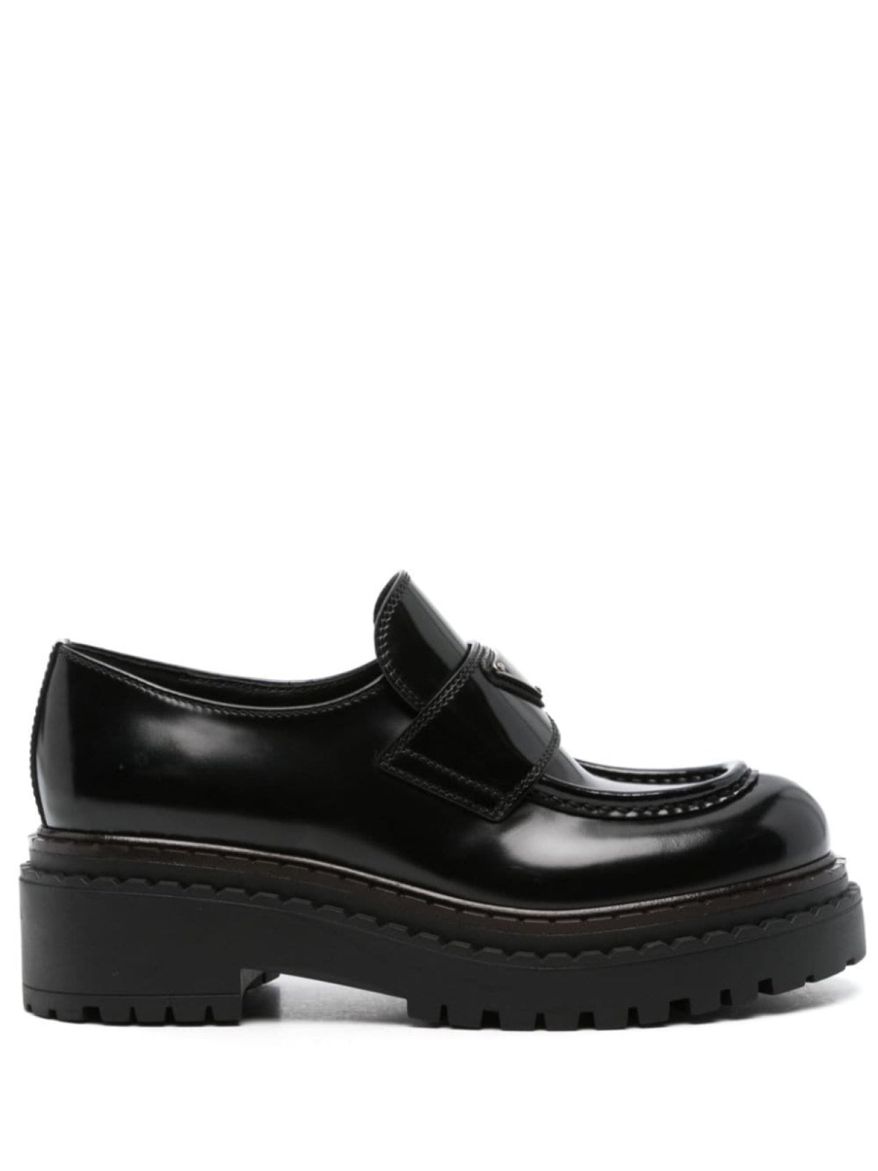 Prada leather loafers, black