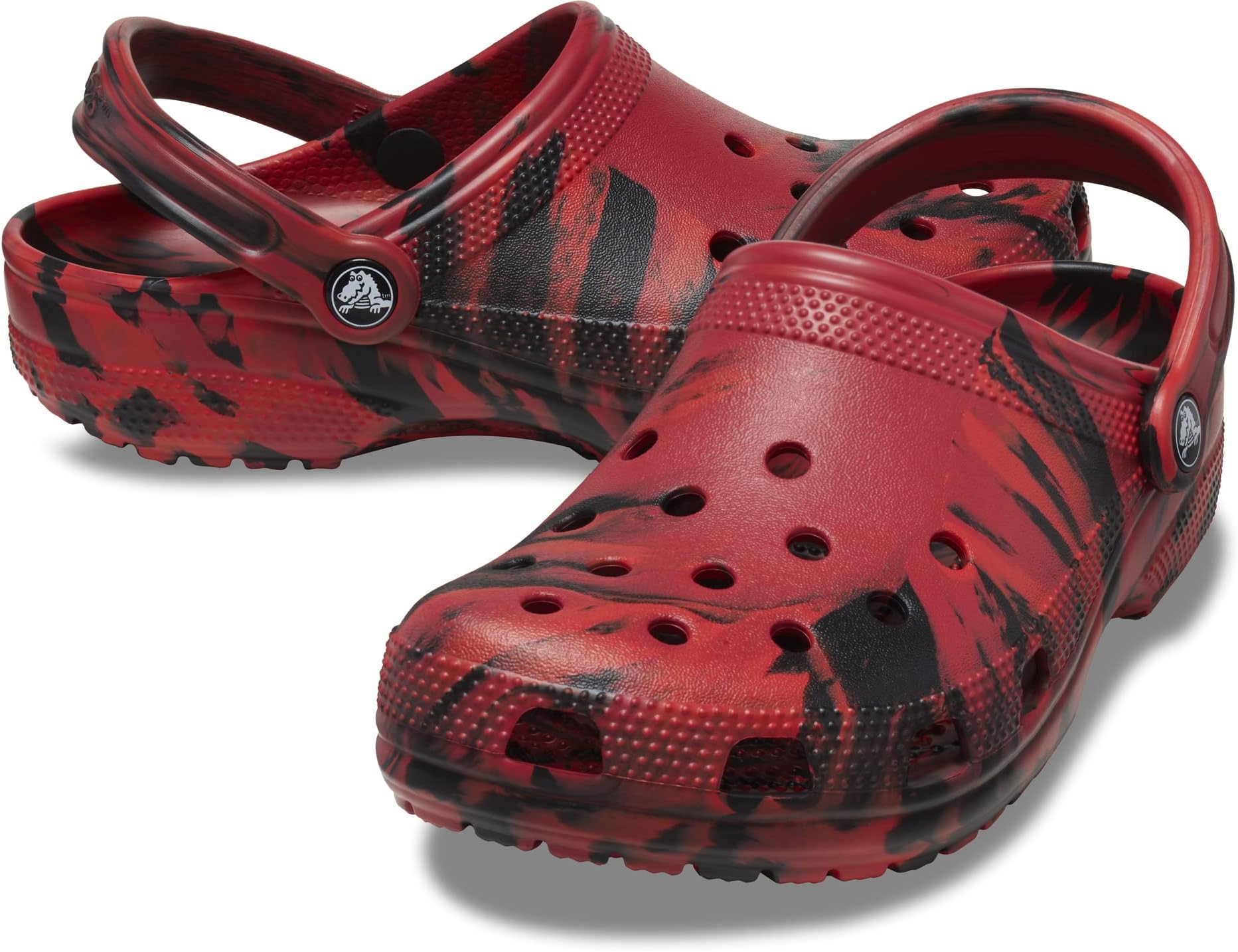 Classic Marbled Tie-Dye Clog Crocs, Pepper/Black