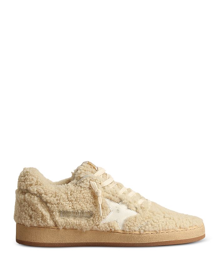 حذاء رياضي نسائي منخفض الرقبة من Ball Star Shearling Golden Goose