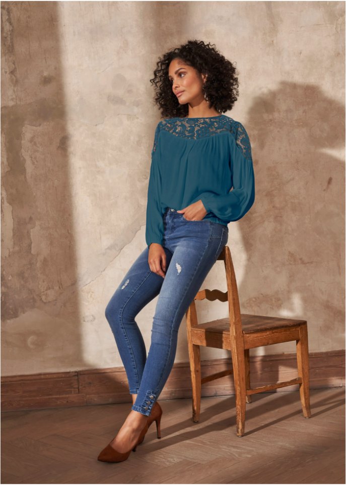 Bodyflirt lace tunic, blue