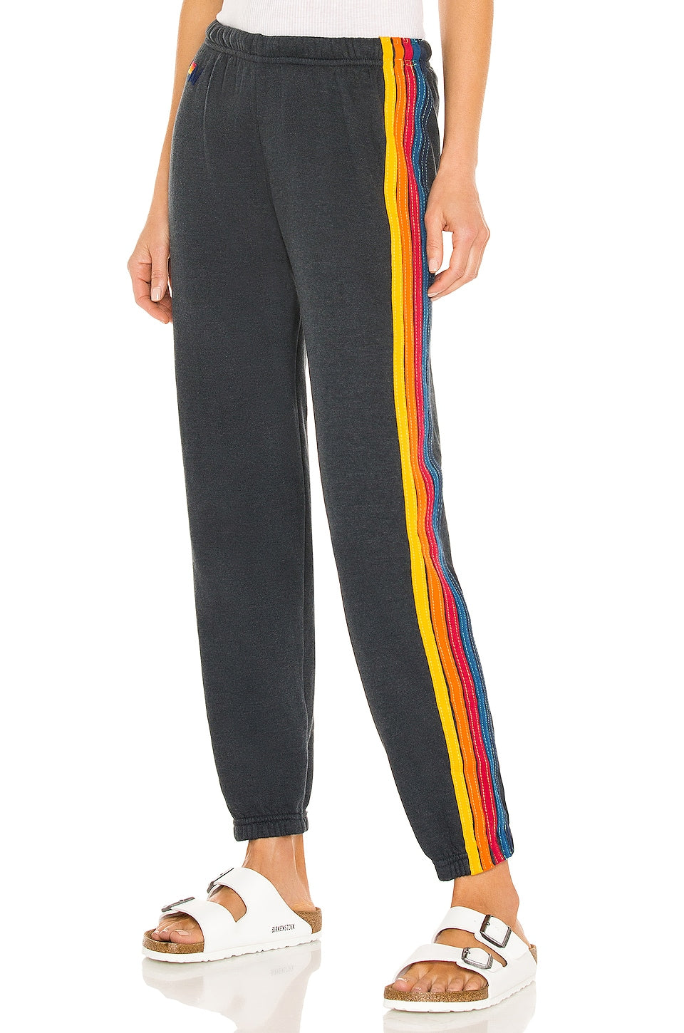 Aviator Nation 5 Stripe Track Pants in Charcoal