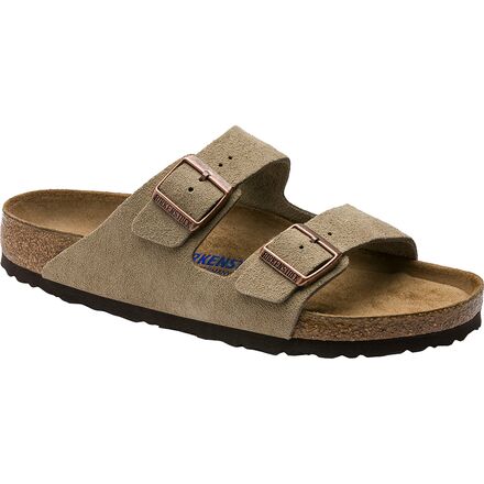 Women's Birkenstock Arizona Suede Sandals with Padded Insole in Taupe Suede