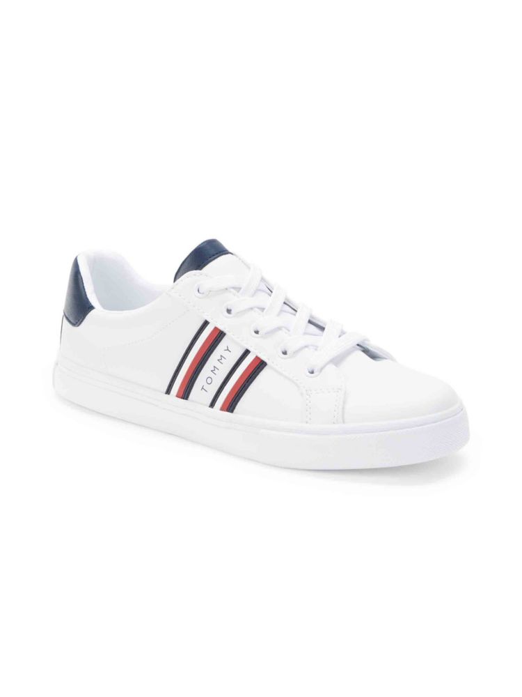 Tommy Hilfiger Striped Logo Sneakers, White