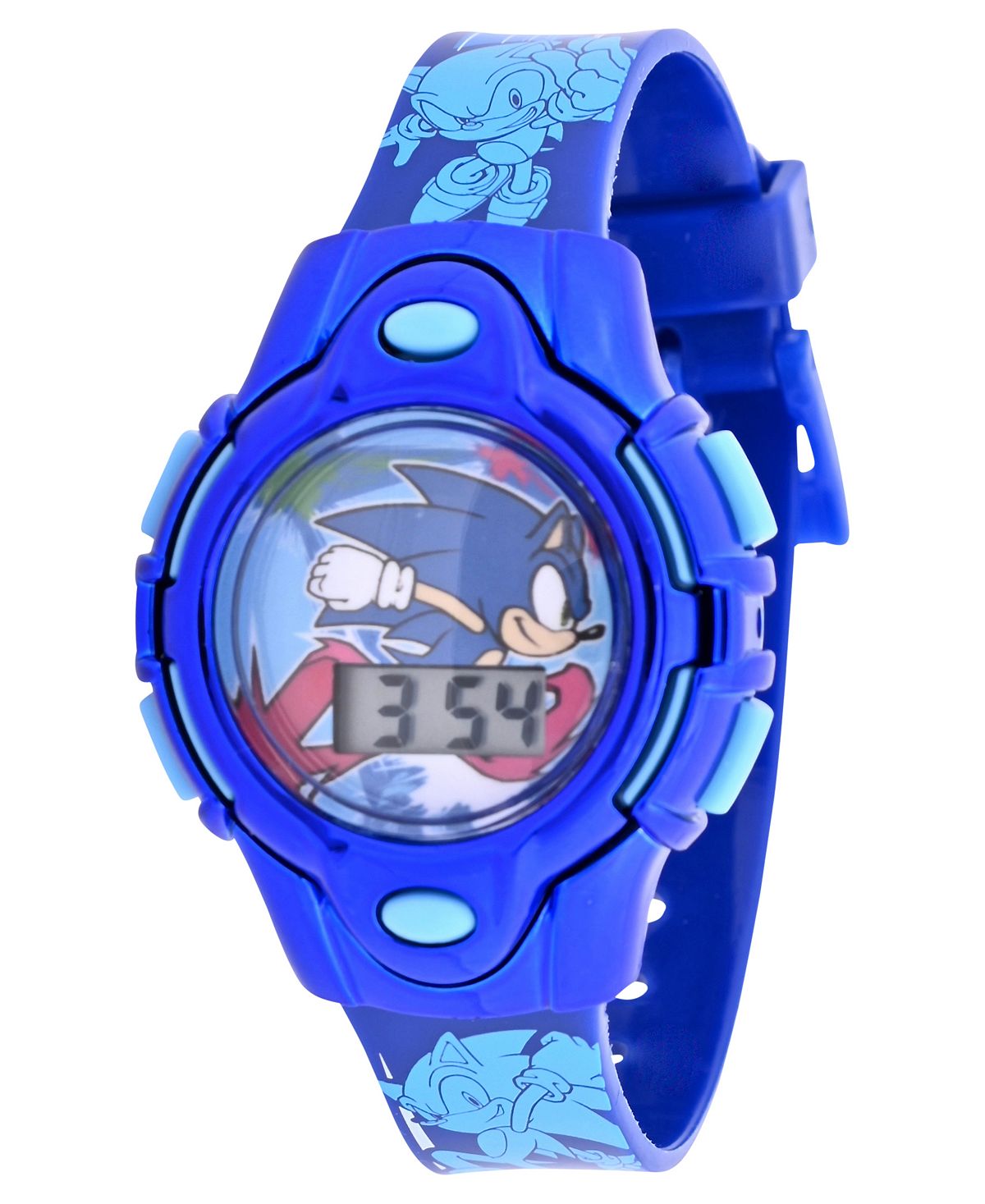 Children's unisex Sega Sonic the Hedgehog watch with blue silicone strap, set 35 5 mm Accutime, blue