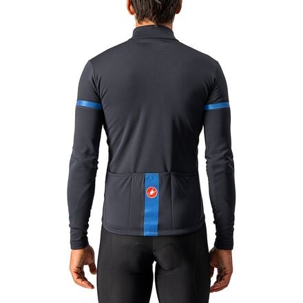 Fondo Jersey Full Zip Long Sleeve Men's Castelli Light Black/Blue Reflex color