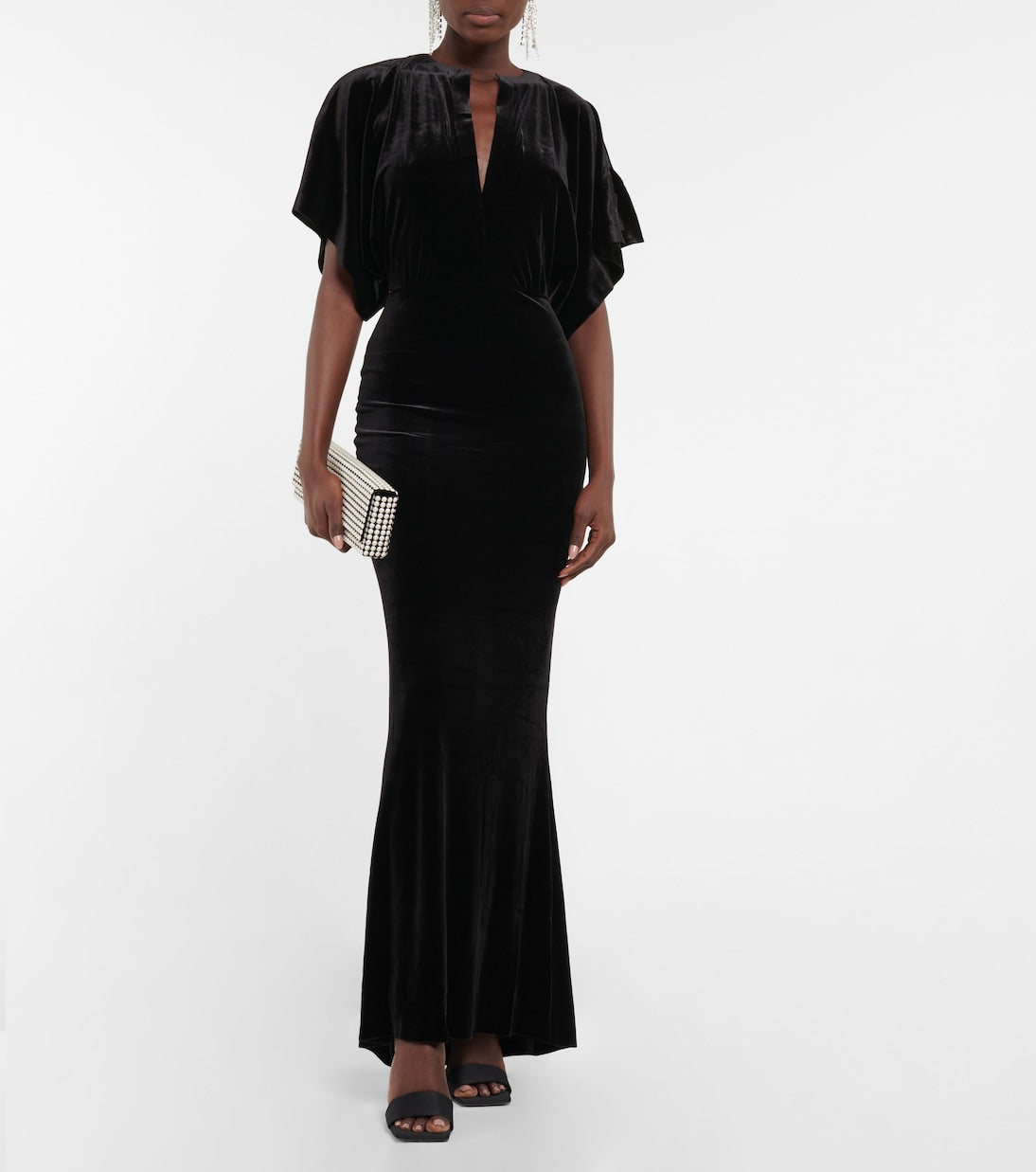 Velvet obie Norma Kamali dress, black