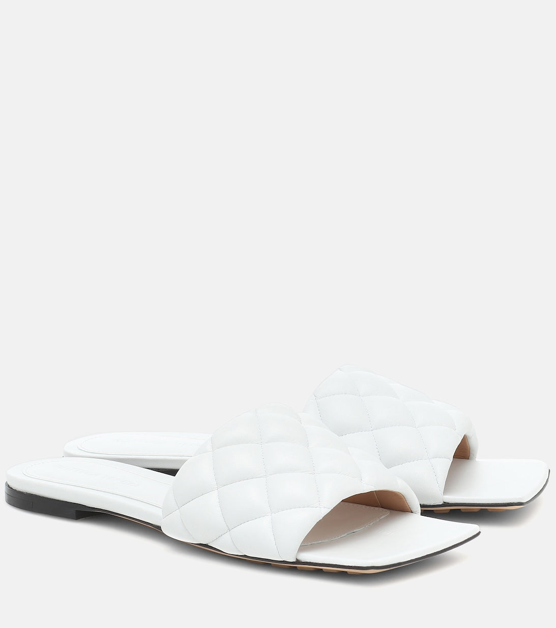 Bottega Veneta leather padded sandals, white