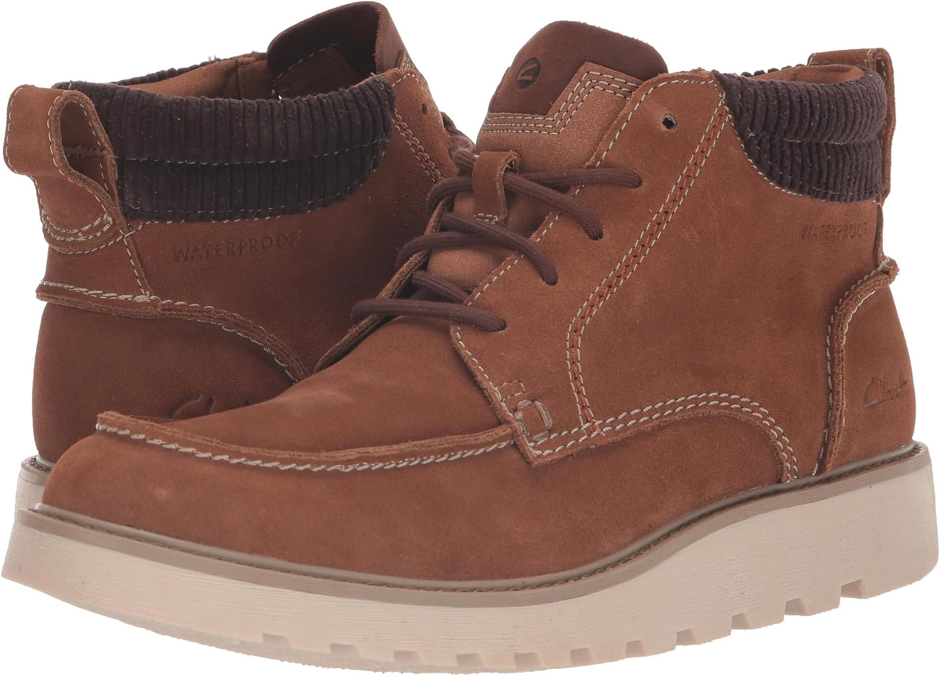 Barnes Mid Clarks Lace-up Boots, Cola Suede 1