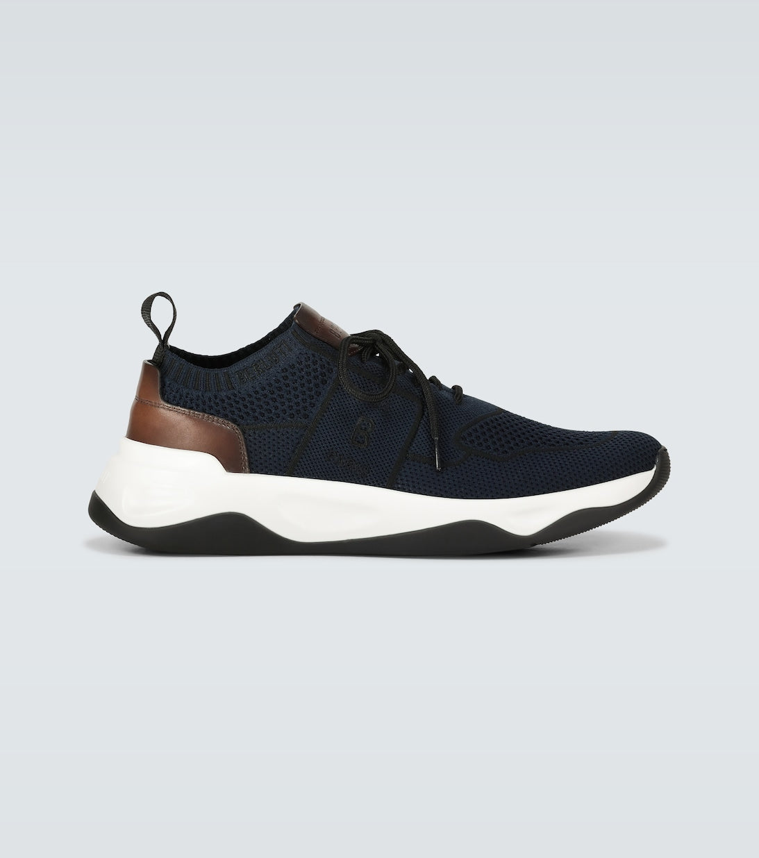 Shadow sneaker in Berluti jersey, blue