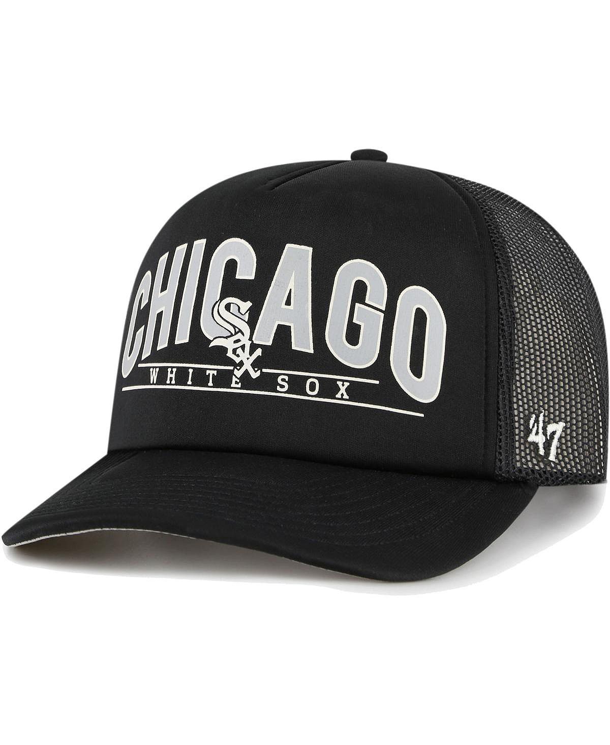 Men's Black Chicago White Sox Backhaul Foam Trucker Snapback '47 Brand Cap