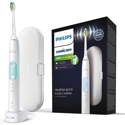 فرشاة الأسنان الكهربائية Sonicare Protectiveclean 5100 Hx6857/28 باللون الأبيض من Philips