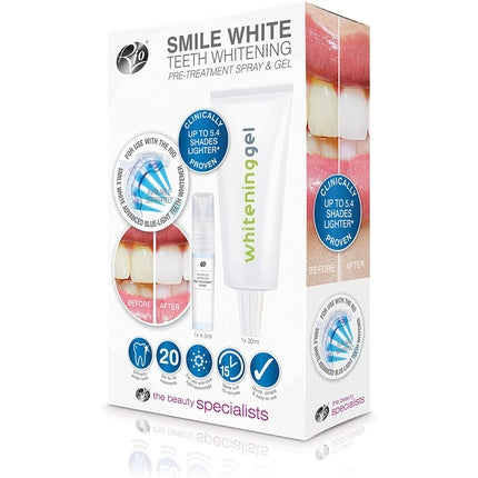 Spray and gel for teeth whitening Smile White before treatment, Rio