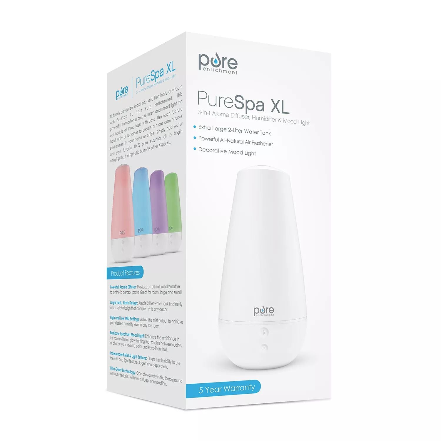 Pure Enrichment Pure  Spa XL Humidifier 3 in 1 mood light and essential oil diffuser