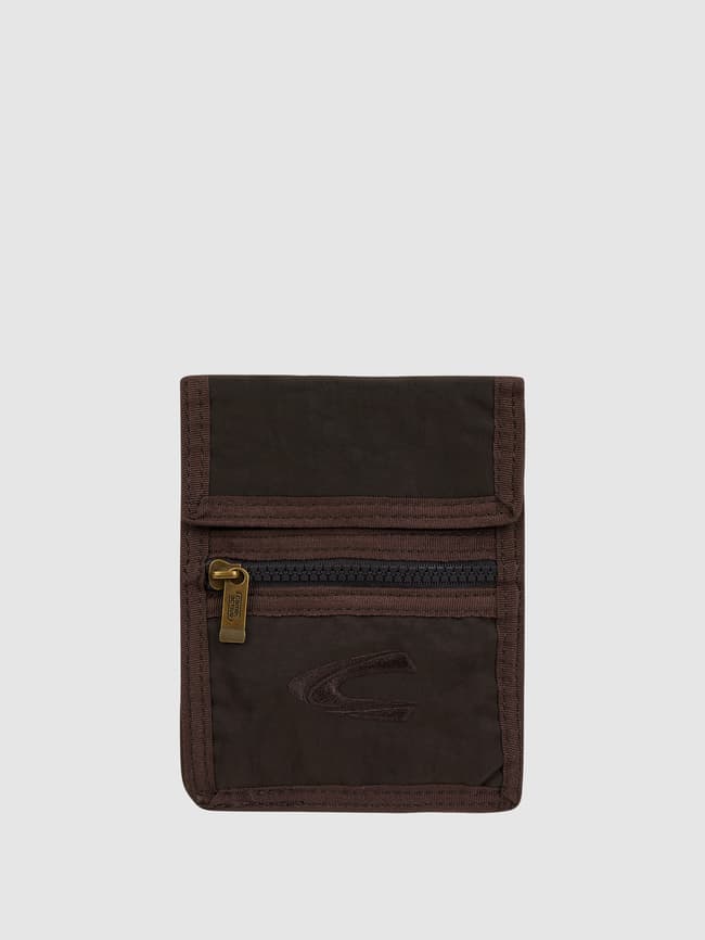 Wallet with shoulder strap camel active, dark brown