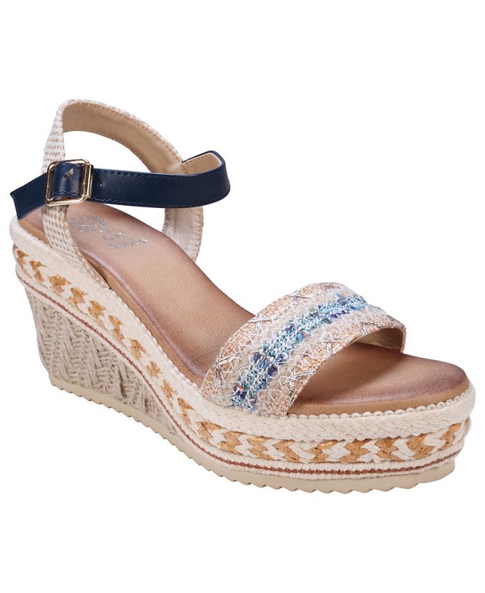 Women's Lauren Espadrille wedge sandals GC Shoes, blue