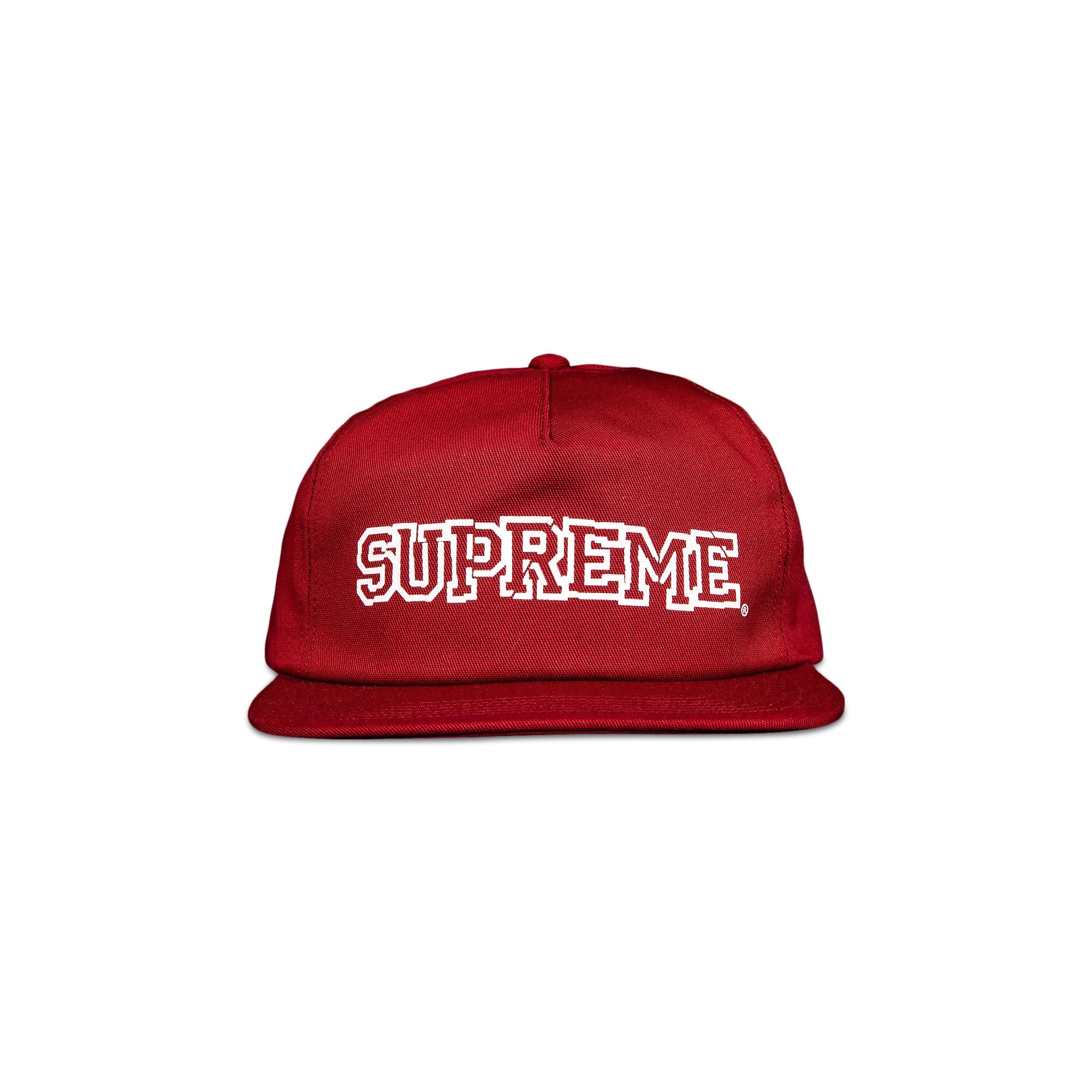 Supreme Shattered 5-Panel Logo Panel, Cardinal