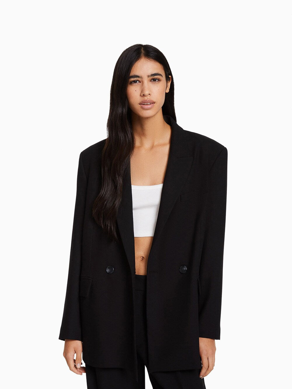 Bershka blazer, black