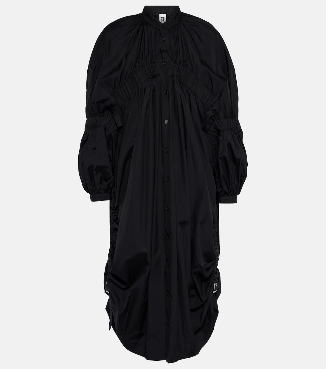 Noir Kei Ninomiya Cotton Draped Midi Dress, Black