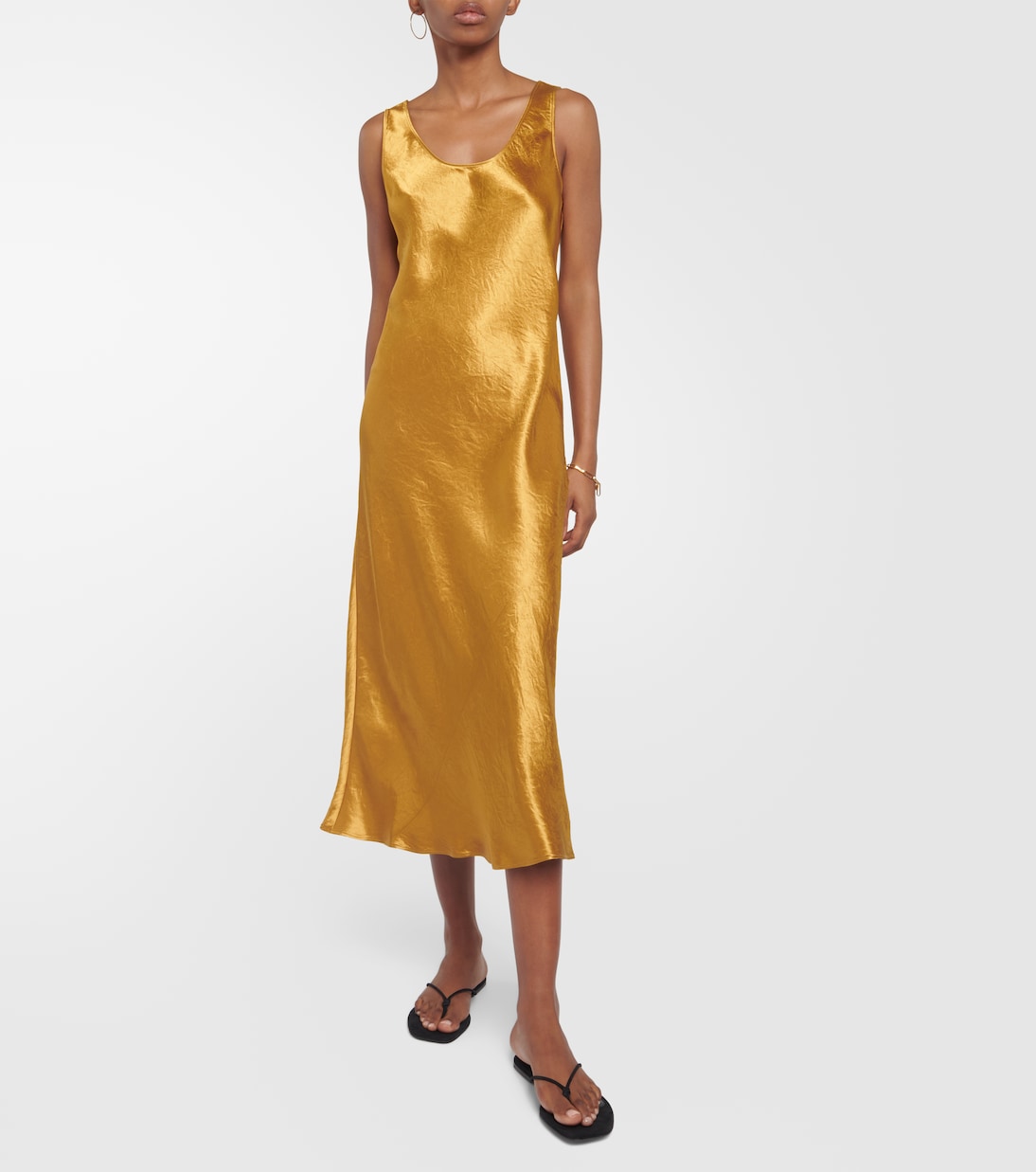 Satin slip dress leisure talet Max Mara, yellow