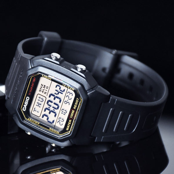 CASIO Watch Waterproof Sports Analog Mens Black Digital, black