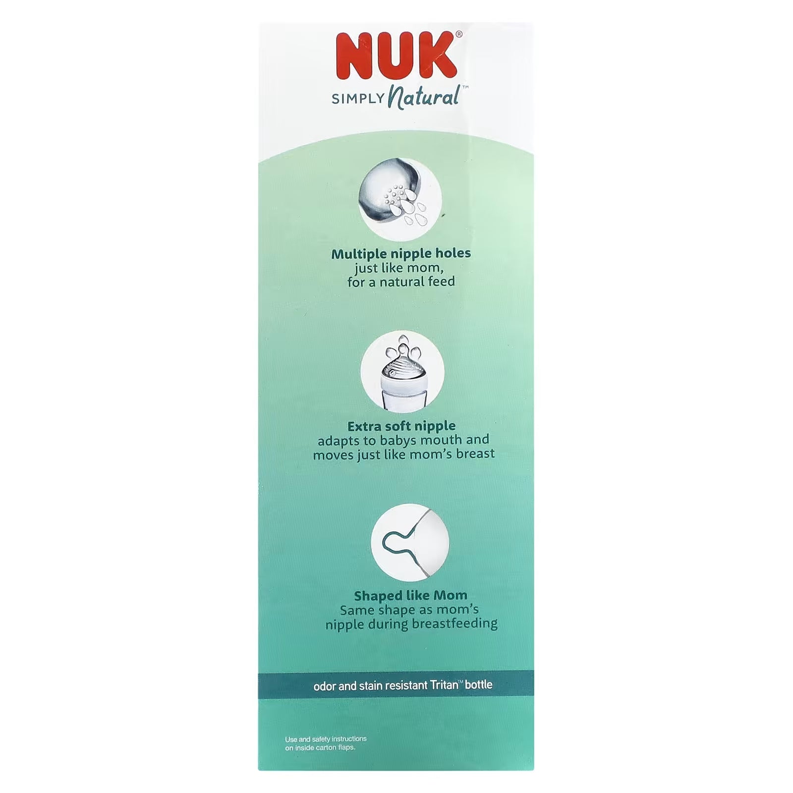 NUK Simply Natural bottle with SafeTemp for newborns from 0 months, 9 pieces