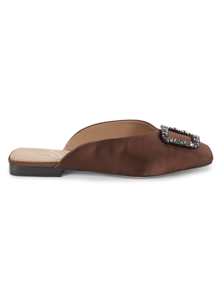 Lavina Sam Edelman Embellished Flat Mule in Chocolate