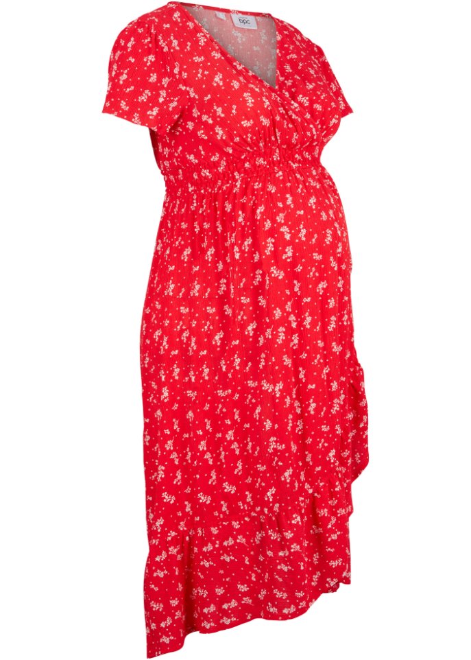 Viscose maternity dress Bpc Bonprix Collection, red