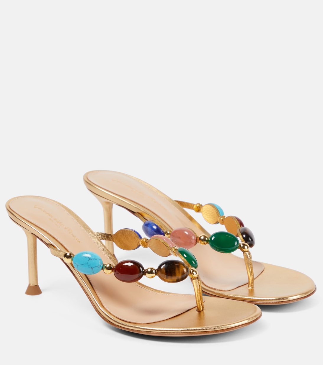 Shanti sandals with decorated leather straps Gianvito Rossi, multicolor